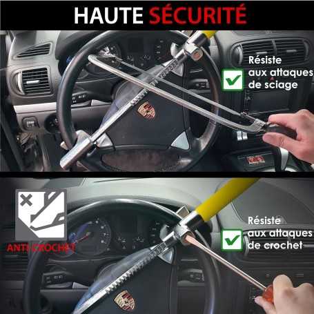 KRASER WA839Y – Canne Antivol Voiture Renforcée