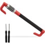 Relaxdays Car Steering Wheel Lock — Adjustable Steel Anti-Theft Bar with 5-Digit Code • Car, Camper, Van • Black/Red