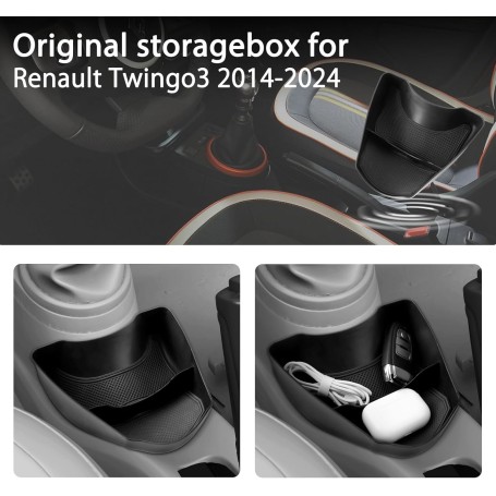 Organiseur de Console Centrale SHAOHAO pour Renault Twingo 3 (2014–2024)