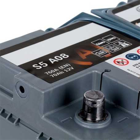 BOSCH S5 A08 Battery – 12V 70Ah 760A – AGM – Ref. 0 092 S5A 080 – Type L3 B00