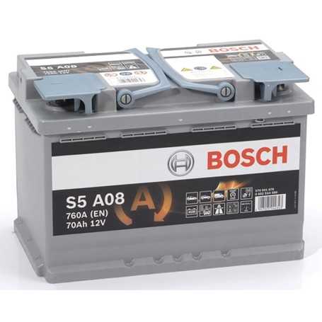 BOSCH S5 A08 Battery – 12V 70Ah 760A – AGM – Ref. 0 092 S5A 080 – Type L3 B00