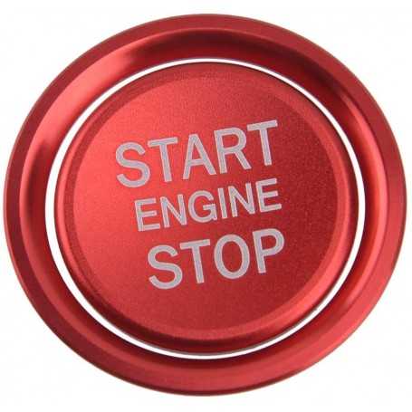 Garniture d'anneau de Couvercle de Bouton-Poussoir d'arrêt de démarrage de Moteur en Aluminium Rouge pour VW Golf 7 MK7 Jetta