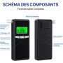 Hoonyer Éthylotest Électronique – Alcootest Haute Précision avec Écran LCD Numérique Bleu