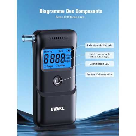 UWAKL Éthylotest Électronique Professionnel