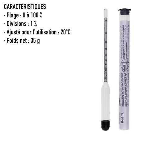Thermometer World Alcohol Meter 0–100 %