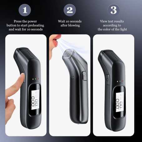 ENRIPRT Electronic Breathalyzer – Professional Digital Alcohol Tester with LCD Display, USB Rechargeable Battery