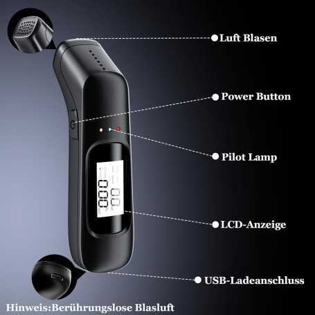 ENRIPRT Electronic Breathalyzer – Professional Digital Alcohol Tester with LCD Display, USB Rechargeable Battery