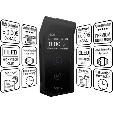 ACE X Éthylotest Électronique Professionnel