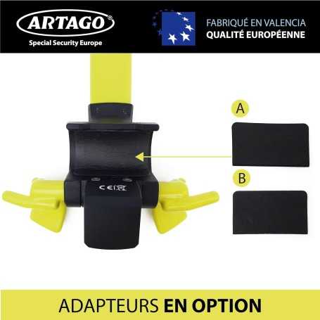 ARTAGO 870 Antivol Voiture Haut de Gamme 2-en-1 avec/sans Alarme 120 dB + LED