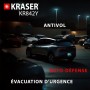 KRASER KR842Y – High-Security Double-Bar Car Steering Wheel Lock with Anti-Scratch Hooks, Universal Anti-Theft Device