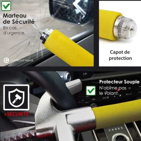 KRASER WA839Y – High-Security Reinforced Car Steering Wheel Lock