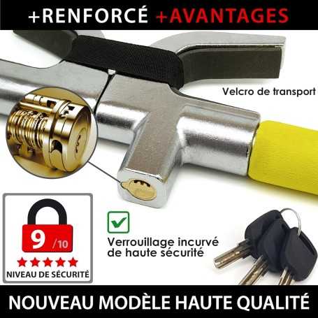 KRASER WA839Y – High-Security Reinforced Car Steering Wheel Lock