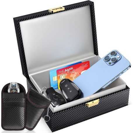 Lanpard Car Key Anti-RFID Box with 2 RFID Pouches