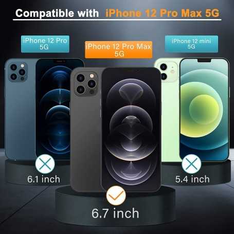 Verre trempé Protection écran de confidentialité et Caméra Arrière Protecteur pour iPhone 12 Pro Max 6,7