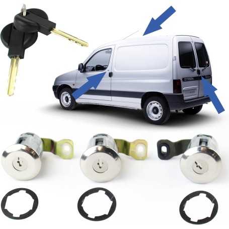 3-Door Lock Kit Compatible with Citroën Berlingo 1 & Peugeot Partner