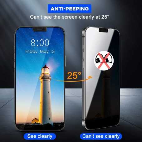 Verre trempé Protection écran de confidentialité et Caméra Arrière Protecteur pour iPhone 12 Pro Max 6,7