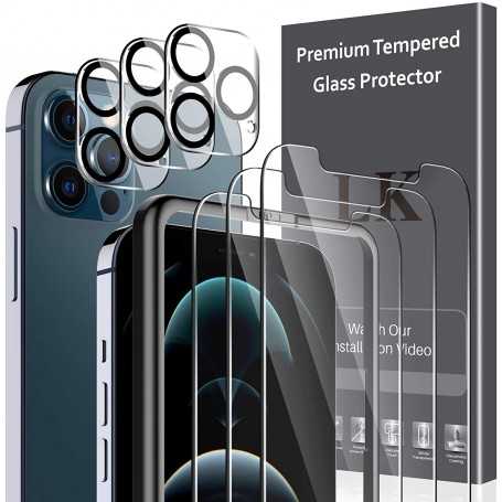 Protection écran - Caméra Arrière Protecteur - Double Protection - Verre Trempé Compatible avec iPhone 12 Pro
