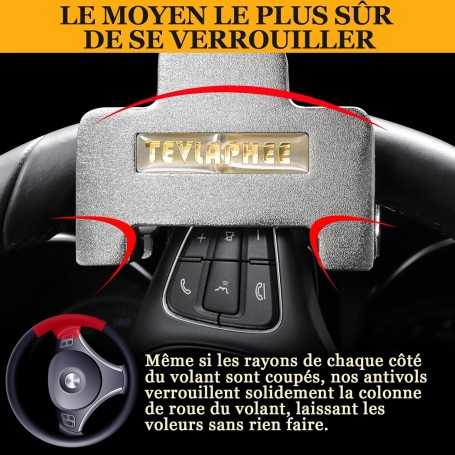 Tevlaphee Antivol 2‑en‑1 (Canne + Alarme 120 dB)