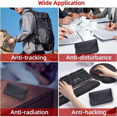 NEUSID – Set of 2 Carbon Fiber Faraday Pouches | Signal Blocker for Phones & Keyless Car Keys