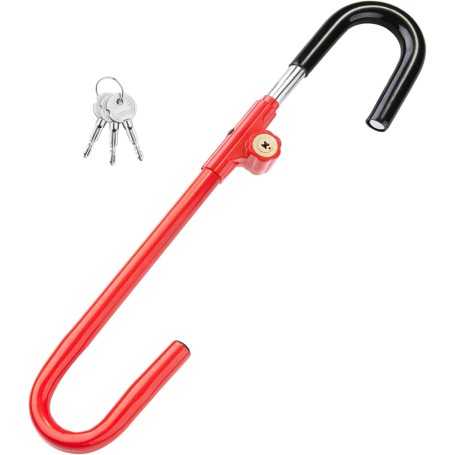 CARTMAN Adjustable Car Brake and Steering Wheel Lock – Security Device 53–76 cm for Vehicles