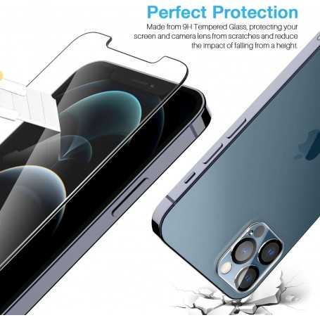 Protection écran - Caméra Arrière Protecteur - Double Protection - Verre Trempé Compatible avec iPhone 12 Pro