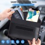 Samfolk XL Étui Anti-RFID pour Clé de Voiture et Téléphone Mobile – Protection Bloque Signal RFID/NFC, Cuir Fibre de Carbone