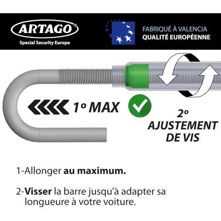 ARTAGO 871 Antivol Haut de Gamme pour Voiture