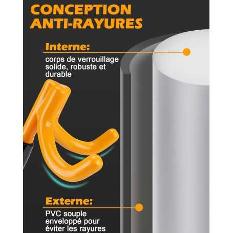 Tevlaphee Antivol de Volant à 4 Crochets.