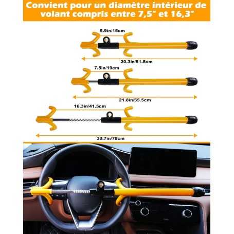 Tevlaphee 4-Hook Steering Wheel Lock