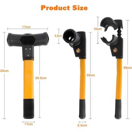 T-Shaped Steering Wheel Lock – Heavy-Duty Universal Anti-Theft Bar with 2 Keys