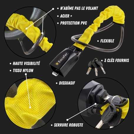 Bloque Volant Exosfer – Antivol de Voiture Sécurité Renforcée