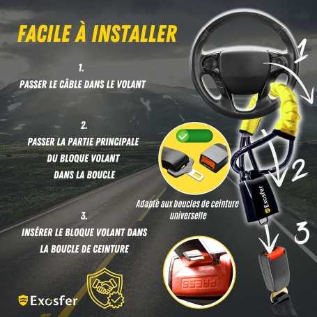 Bloque Volant Exosfer – Antivol de Voiture Sécurité Renforcée