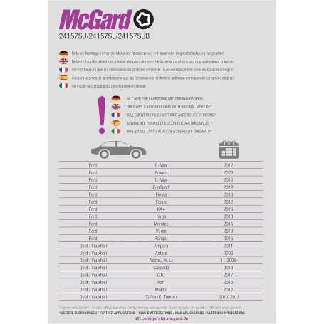 McGard – Set of 4 Wheel Lock Bolts M12x1.50