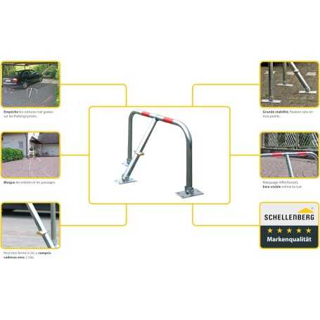 Schellenberg 73115 – Barrière de Parking Galvanisée avec Cadenas Inclus