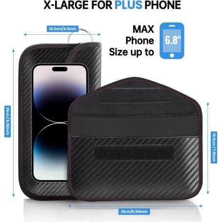 Samfolk XL Étui Anti-RFID pour Clé Voiture & Téléphone