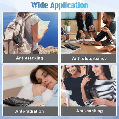 Faraday Sac Anti-Suivi 2 Pièces – Pochette de Blocage de Signal RFID/NFC en Fibre de Carbone