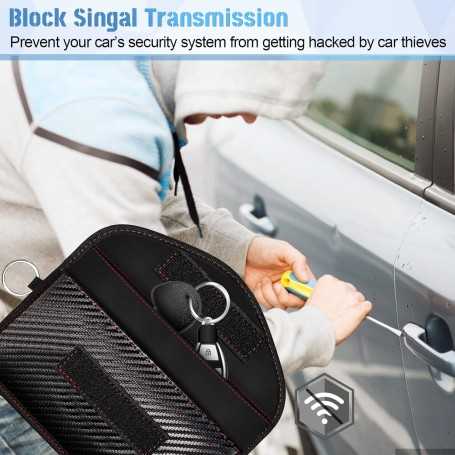 Faraday Sac Anti-Suivi 2 Pièces – Pochette de Blocage de Signal RFID/NFC en Fibre de Carbone