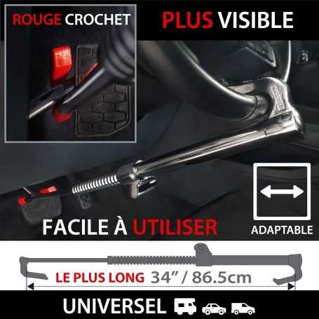 KRASER KR837 Canne Antivol Voiture Volant et Pédale
