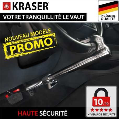 KRASER KR837 Canne Antivol Voiture Volant et Pédale