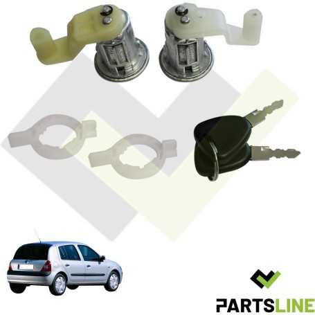 (Lot de 2) Barillets de Serrure de Porte Avant Gauche et Droite compatibles CLIO II 1998–2016