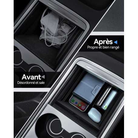 Organisateur de Console Centrale pour Tesla Model Y (2021-2024) & Model 3 (2021-2023)