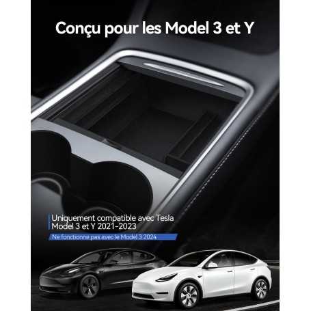 Organisateur de Console Centrale pour Tesla Model Y (2021-2024) & Model 3 (2021-2023)