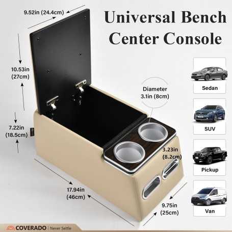 COVERADO Universal Car Center Console