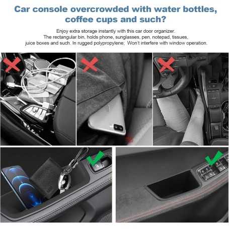 [Set of 4] CDEFG Door Side Storage Box Compatible with Porsche Macan 2014–2022