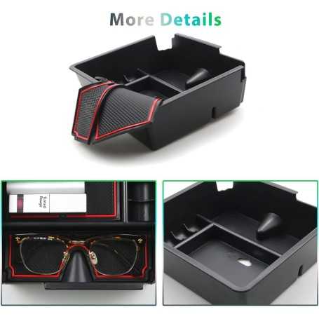 Boîte de rangement arrière pour console centrale Model Y en TPE pour Tesla Model Y 2020-2024