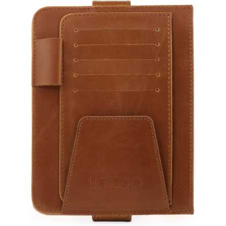 Londo Car Sun Visor Organizer – Leather Case for Cards, License, Documents, and Glasses