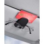 JEJA Porte-Lunettes pour Voiture – Clip de Visière en Cuir pour Lunettes, Cartes et Tickets – Noir