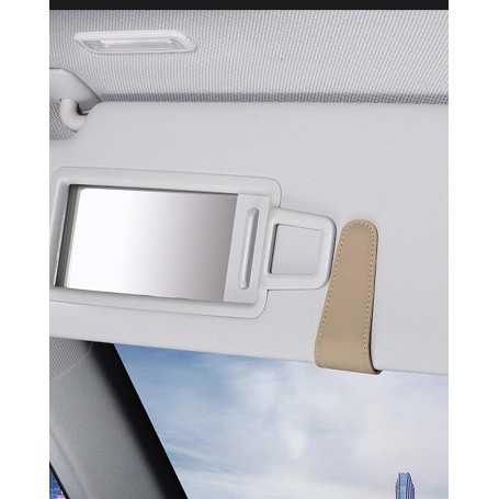 JEJA Porte-Lunettes pour Voiture – Clip de Visière en Cuir pour Lunettes, Cartes et Tickets – Noir