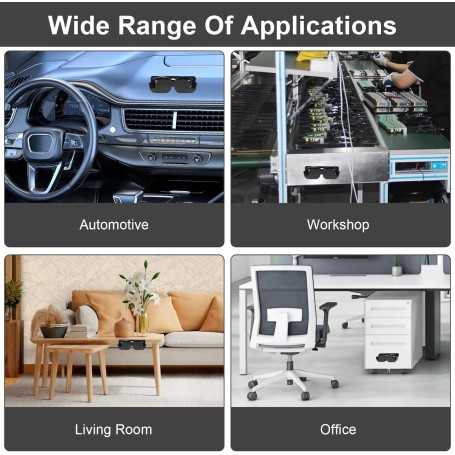 Porte-lunettes de voiture – Lot de 2 étuis adhésifs (165 × 55 × 35 mm)
