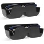 Set of 2 Car Sunglasses Holders – Adhesive ABS Storage Cases with Soft Felt Lining